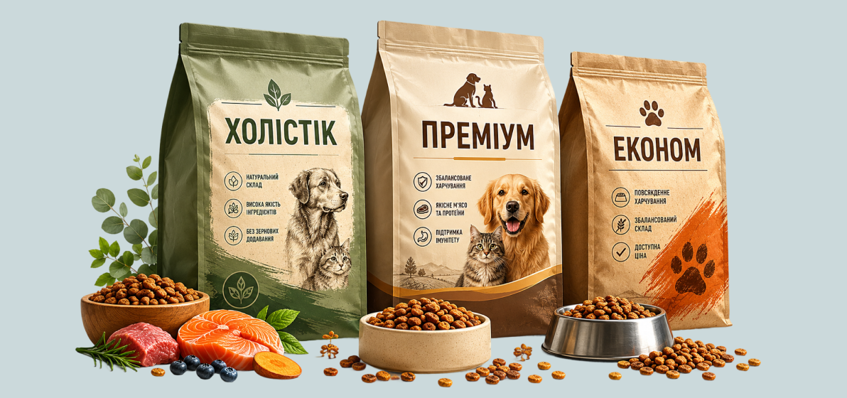 Класи кормів: економ, преміум, холістик — міф чи реальність